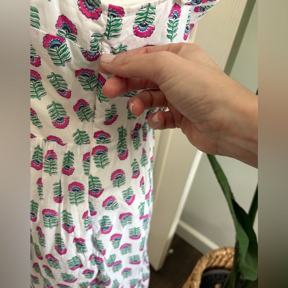 J. Crew Factory Floral Sleeveless Ruffle Trim Dress - Picture 8 of 11